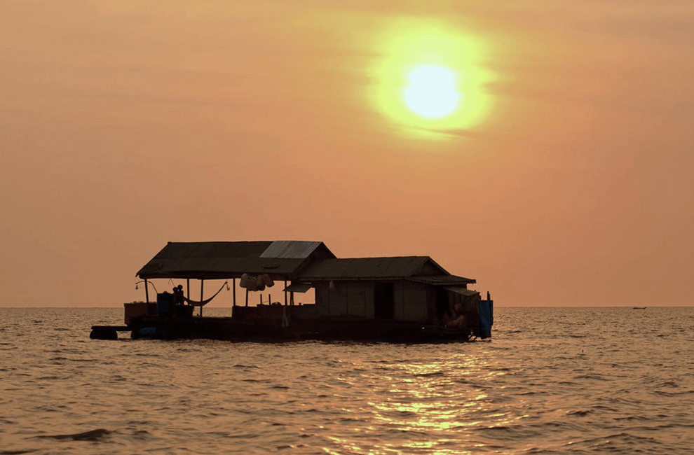 Kampong Phluk Floating Village: A Unique Cultural Experience 3 Sunset on Tonle Sap Lake