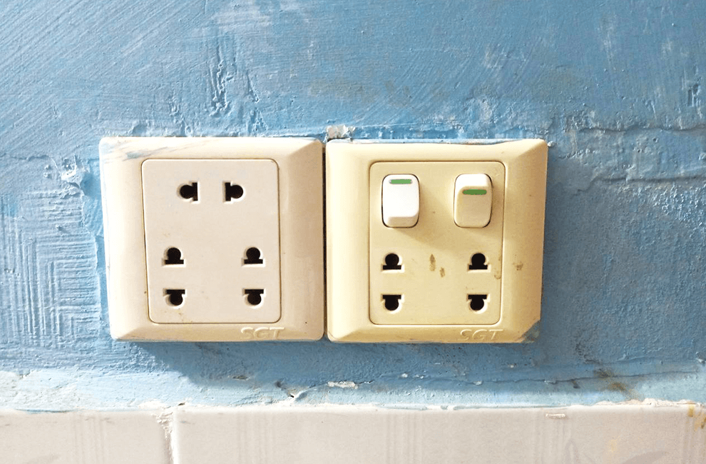 Electric plug sockets in Cambodia