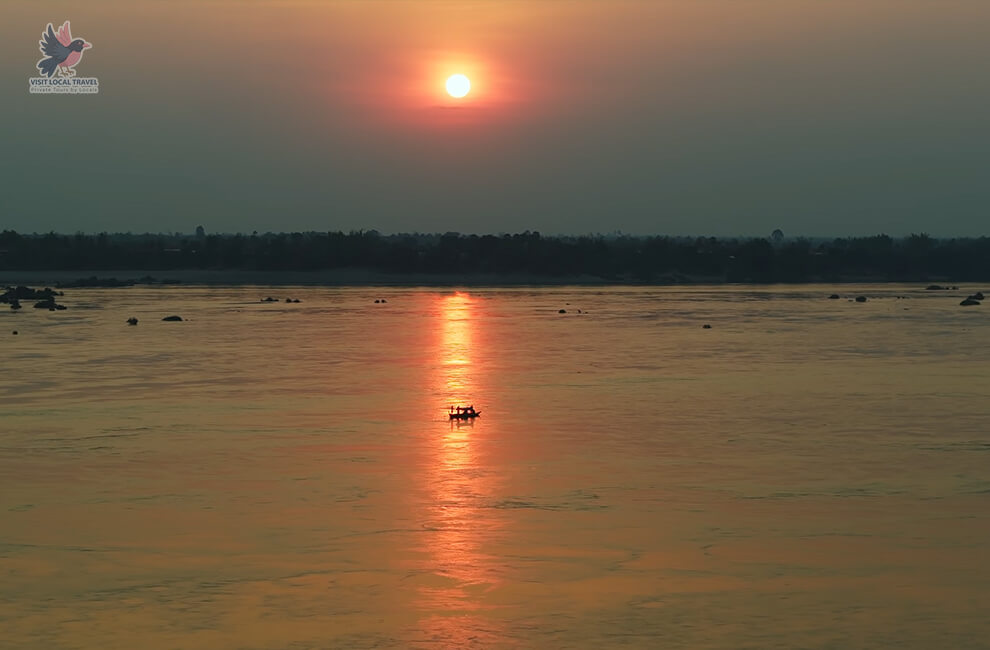 Spectacular Sunset over the Mekong River in Kratie