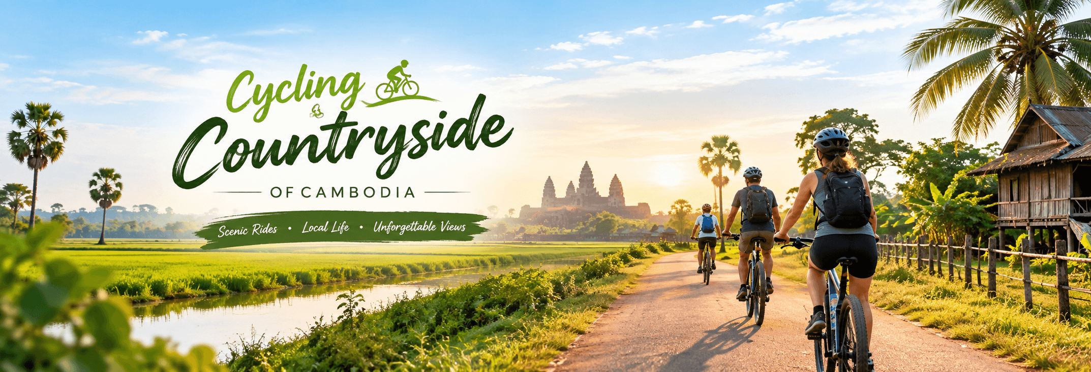 Cycling and countryside tours featuring scenic bike routes, rural villages, and pastoral landscapes across Southeast Asia